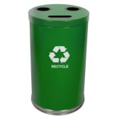 WITT Emoti-Can 3-Opening Indoor Steel Recycling Receptacle - 18" diameter, Green